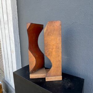 Larry Lubow Two Piece Modern Wrapped Copper Sculpture