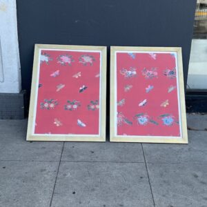 Pair Of Asian Style Textile Pattern Prints