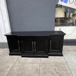 Waxed Black Modern Media Console Restoration Hardware
