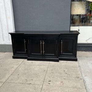 Waxed Black Modern Media Console Restoration Hardware