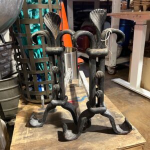 Pair Of Cast Iron Andirons