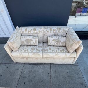 Safari Print Upholstered Sleeper Sofa