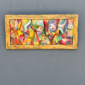 Framed and Signed Cat Abstract