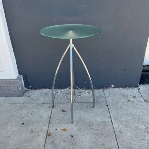 Chrome and Glass Wishbone Pub Table
