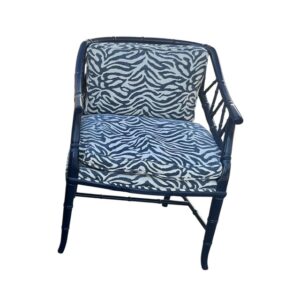 Blue Painted Faux Bamboo Armchair