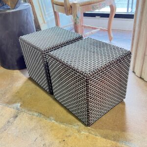 LUBOW Copper and Stainless Mesh Cube Side Tables