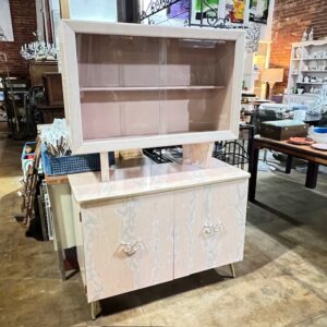 Two Piece Mid Century Pink Kitchen Cub Board