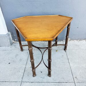 Contemporary Iron and Wood Occasional Table