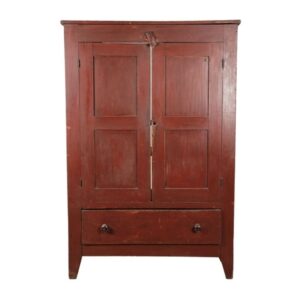 American Red-Painted Wood Cabinet