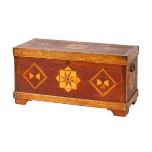 Vintage Inlaid Wood Blanket Chest