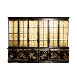 Chinoiserie Breakfront Bookcase Cabinet