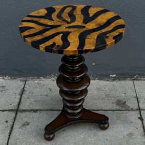 Lacquered and Wood Side Table