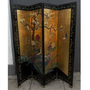 Four Panel Chinese Bird Screen