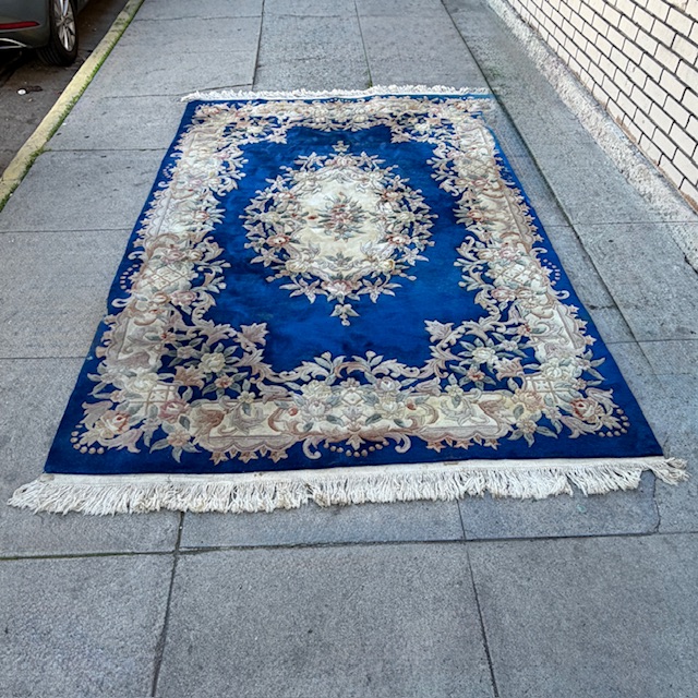 Blue Asian Rug and Throw Rugs - Image 2