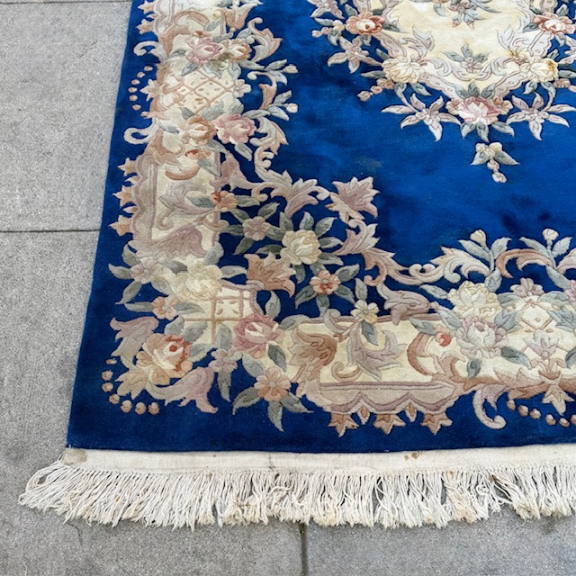 Blue Asian Rug and Throw Rugs - Image 5