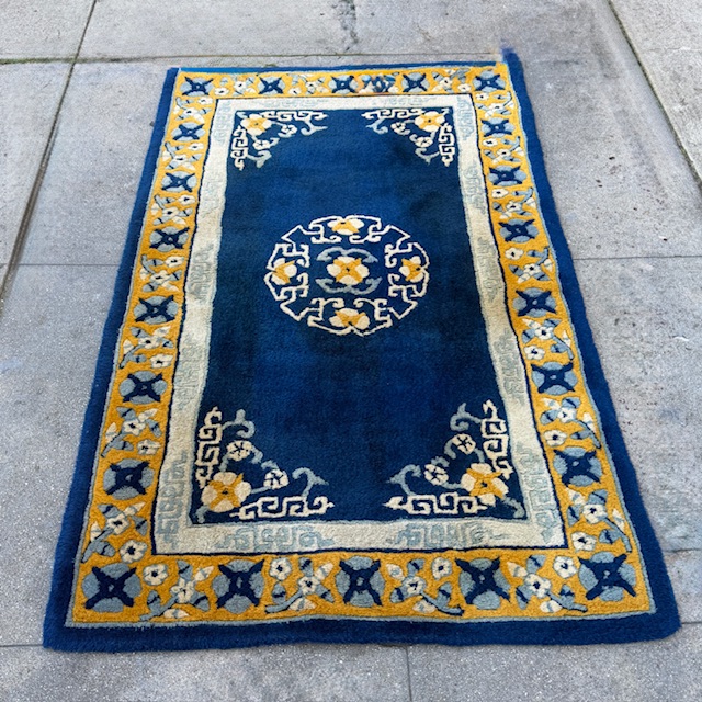 Blue Asian Rug and Throw Rugs