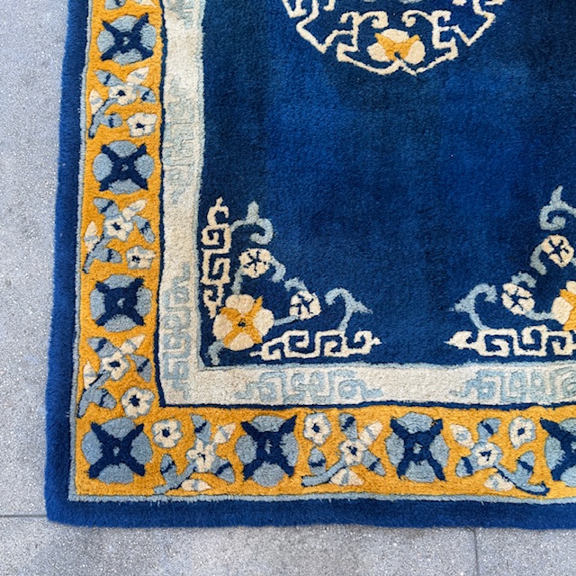 Blue Asian Rug and Throw Rugs - Image 6