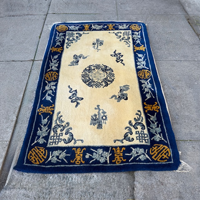 Blue Asian Rug and Throw Rugs - Image 4