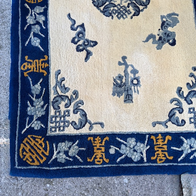 Blue Asian Rug and Throw Rugs - Image 7