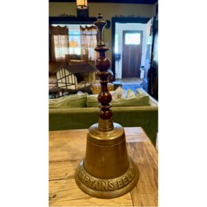 Vintage Brass Captain’s Bell W/Wooden Handle.