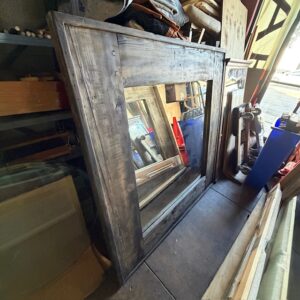 Square Reclaimed Wood Wall Mirror
