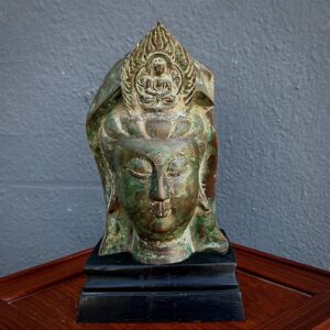 Bronze Bust of Guanyin, The Bodhisattva of Compassion,
