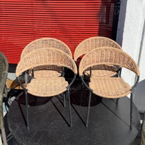 Four Mid Century Modern Kids Claim Shell Stackable Chairs