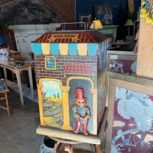 Vintage Whimsical Painted Wooden Toy Chest