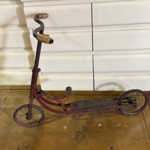Mid Century French Caillot Metal Child’s Two Wheel Scooter