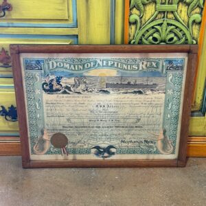 Framed Certificate Domain of Neptune U.S. Navy 1925