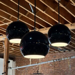 Three HD Buttercup Navy Blue/Black Pendant Lights