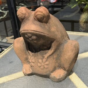 Vintage Terracotta Frog Planter and Vintage Concrete Frog