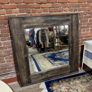 Square Reclaimed Wood Wall Mirror