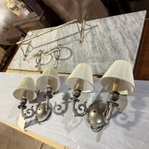 Vintage  Hollywood Regency Towel Bars and Pair Of Silver Sconces