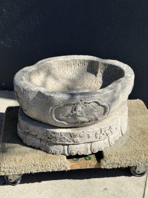 Chinese Bluestone Carved Spirit Basin