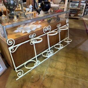 Antique Wrought Iron Wall Mount Plant Stand