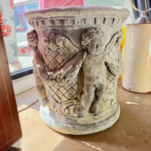 Vintage Cast Concrete Cherub Garden Planter