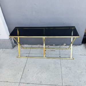Modern Tinted Glass and Metal Console