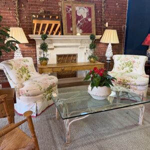 Pair Of Floral Upholstered Club Chairs