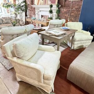 Pair of Upholstered Club Chairs