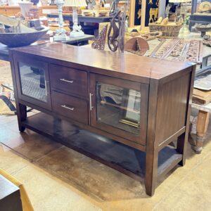 Espresso Stained Wood TV Media Console