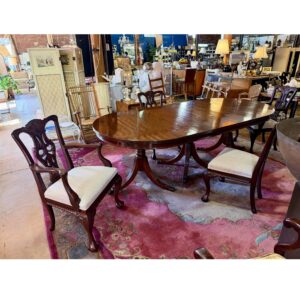 Set of 4 Chippendale-Style Carved Mahogany Dining Chairs