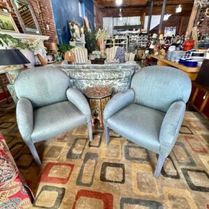 Pair of Green Upholstered Armchairs
