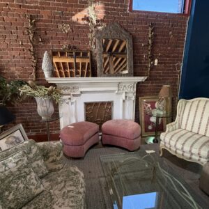 Pair Of Modern Blush Upholstered Ottomans